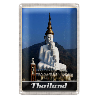 Blechschild Reise 20x30cm Thailand Natur Wald Tempel Gott