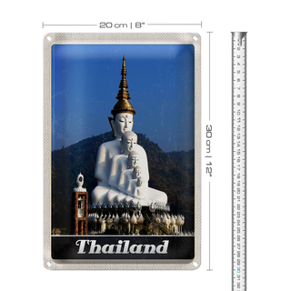 Blechschild Reise 20x30cm Thailand Natur Wald Tempel Gott