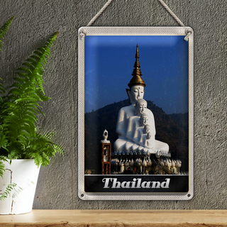 Blechschild Reise 20x30cm Thailand Natur Wald Tempel Gott