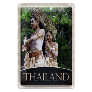 Blechschild Reise 20x30cm Thailand Tropen Natur Frau Religion