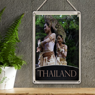 Blechschild Reise 20x30cm Thailand Tropen Natur Frau Religion