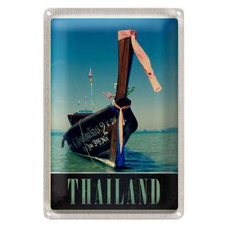 Blechschild Reise 20x30cm Thailand Meer blaues Meer Boot Natur