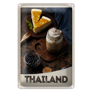 Blechschild Reise 20x30cm Thailand Urlaub Essen Kuchen Getränk