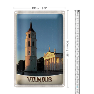 Blechschild Reise 20x30cm Vilnius Litauen Kirche Architektur