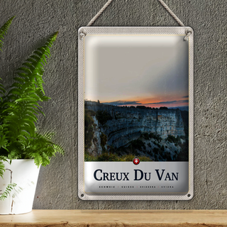 Blechschild Reise 20x30cm Creux du Van Schweiz Europa Gebirge