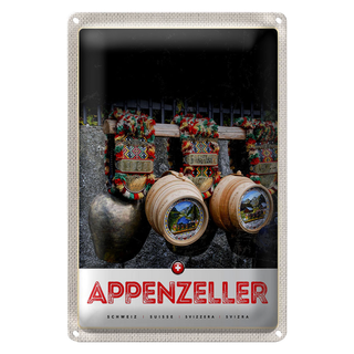 Blechschild Reise 20x30cm Appenzeller Gebirge Tradition Schweiz
