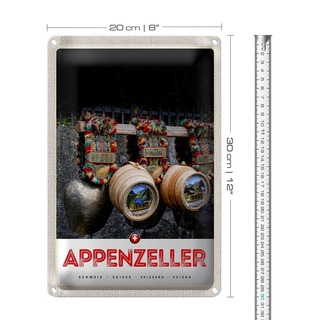 Blechschild Reise 20x30cm Appenzeller Gebirge Tradition Schweiz
