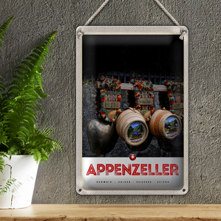 Blechschild Reise 20x30cm Appenzeller Gebirge Tradition Schweiz