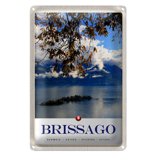 Blechschild Reise 20x30cm Brissago Schweiz Natur Wald Urlaub