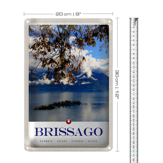 Blechschild Reise 20x30cm Brissago Schweiz Natur Wald Urlaub