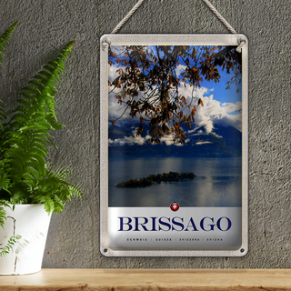 Blechschild Reise 20x30cm Brissago Schweiz Natur Wald Urlaub