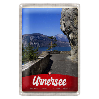 Blechschild Reise 20x30cm Urnersee Schweiz Europa Gebirge Urlaub