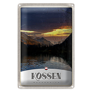 Blechschild Reise 20x30cm Kössen Österreich See Natur Gebirge