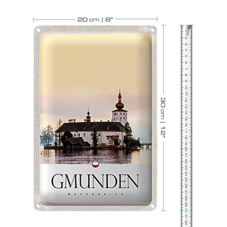 Blechschild Reise 20x30cm Gmunden Österreich Gmunden See Urlaub