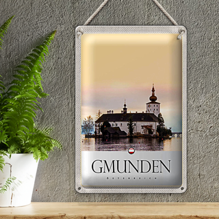Blechschild Reise 20x30cm Gmunden Österreich Gmunden See Urlaub
