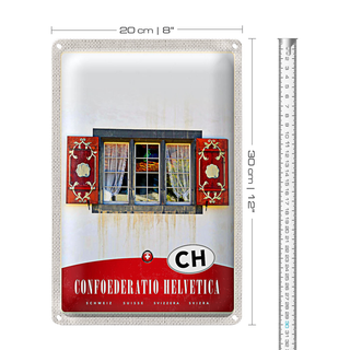 Blechschild Reise 20x30cm Confederation Helvetica Natur Haus