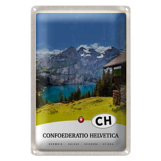 Blechschild Reise 20x30cm Confoederatio Helvetica Urlaub Natur