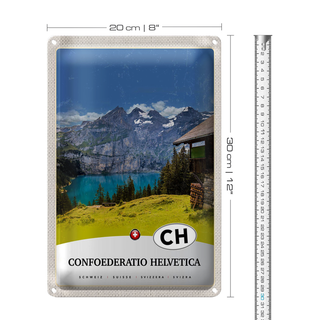 Blechschild Reise 20x30cm Confoederatio Helvetica Urlaub Natur