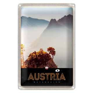 Blechschild Reise 20x30cm Österreich Natur Gebirge Wald Urlaub