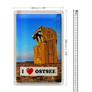 Blechschild Reise 20x30cm Ostsee Deutschland Urlaub