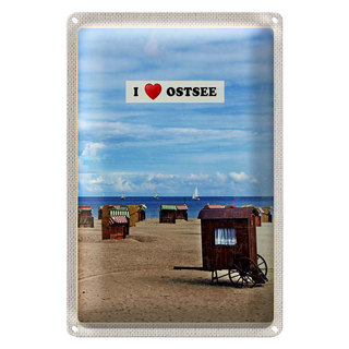 Blechschild Reise 20x30cm Ostsee Strand Küste Sand