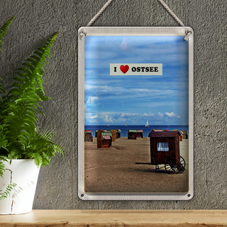 Blechschild Reise 20x30cm Ostsee Strand Küste Sand