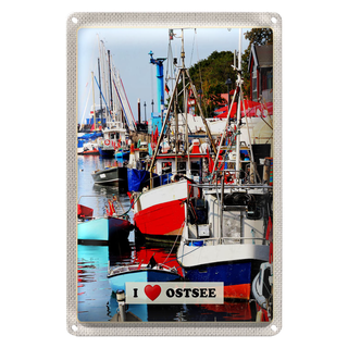 Blechschild Reise 20x30cm Ostsee Meer Natur Boote Bootstour