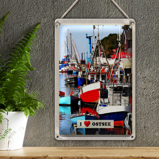 Blechschild Reise 20x30cm Ostsee Meer Natur Boote Bootstour