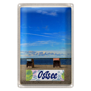 Blechschild Reise 20x30cm Ostsee Küste Strand Urlaub