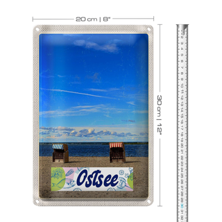 Blechschild Reise 20x30cm Ostsee Küste Strand Urlaub