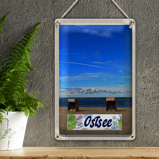 Blechschild Reise 20x30cm Ostsee Küste Strand Urlaub