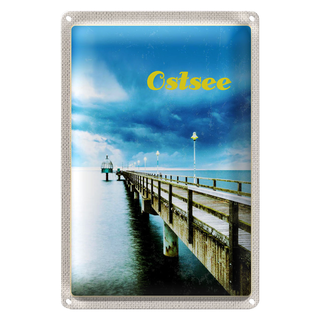 Blechschild Reise 20x30cm Ostsee Deutschland Gehweg Meer Strand