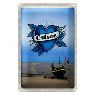 Blechschild Reise 20x30cm Ostsee Meer Boot Flagge Bootstour