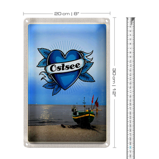 Blechschild Reise 20x30cm Ostsee Meer Boot Flagge Bootstour