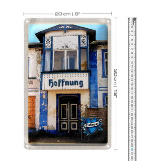 Blechschild Reise 20x30cm Ostsee Haus der Hoffnung Strand Urlaub