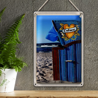 Blechschild Reise 20x30cm Ostsee blau Küste Strand