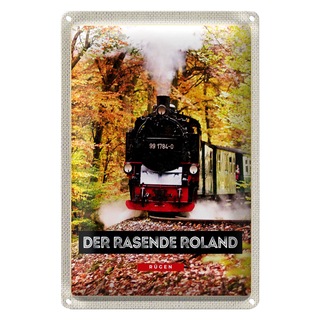 Blechschild Reise 20x30cm Rügen der rasende Roland Lokomotive