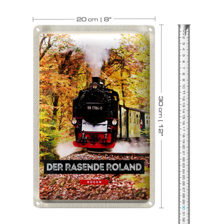 Blechschild Reise 20x30cm Rügen der rasende Roland Lokomotive