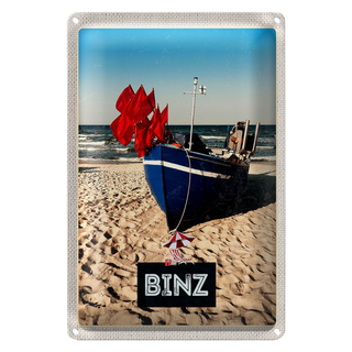 Blechschild Reise 20x30cm Binz Strand Deutschland Meer Urlaub