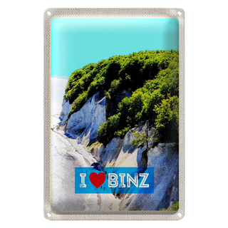Blechschild Reise 20x30cm Binz Deutschland Natur Strand Wälder