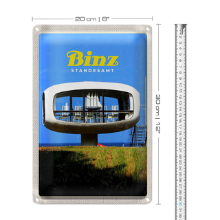 Blechschild Reise 20x30cm Binz Standesamt Meer Strand Ehegelübde