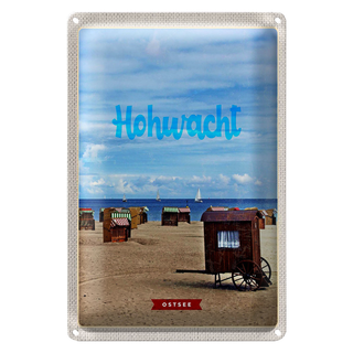 Blechschild Reise 20x30cm Hochwacht Ostsee Küste Boote