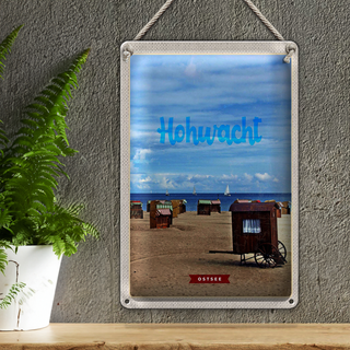 Blechschild Reise 20x30cm Hochwacht Ostsee Küste Boote