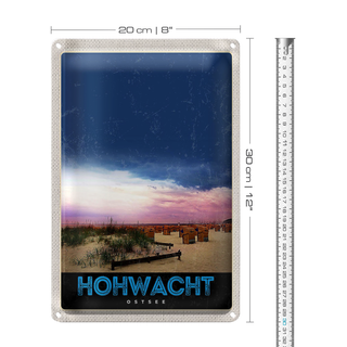Blechschild Reise 20x30cm Hochwacht Ostsee Strand