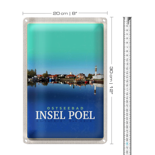 Blechschild Reise 20x30cm Ostseebad Insel Poel See Boot Urlaub