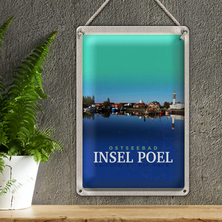 Blechschild Reise 20x30cm Ostseebad Insel Poel See Boot Urlaub