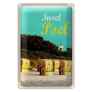 Blechschild Reise 20x30cm Insel Poel Strand Meer