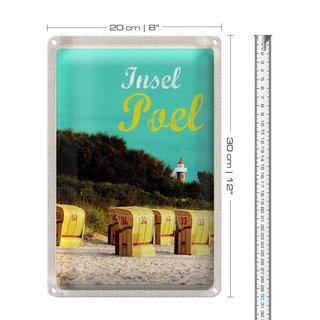 Blechschild Reise 20x30cm Insel Poel Strand Meer