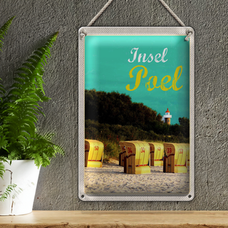 Blechschild Reise 20x30cm Insel Poel Strand Meer