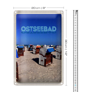 Blechschild Reise 20x30cm Ostseebad Deutschland Meer